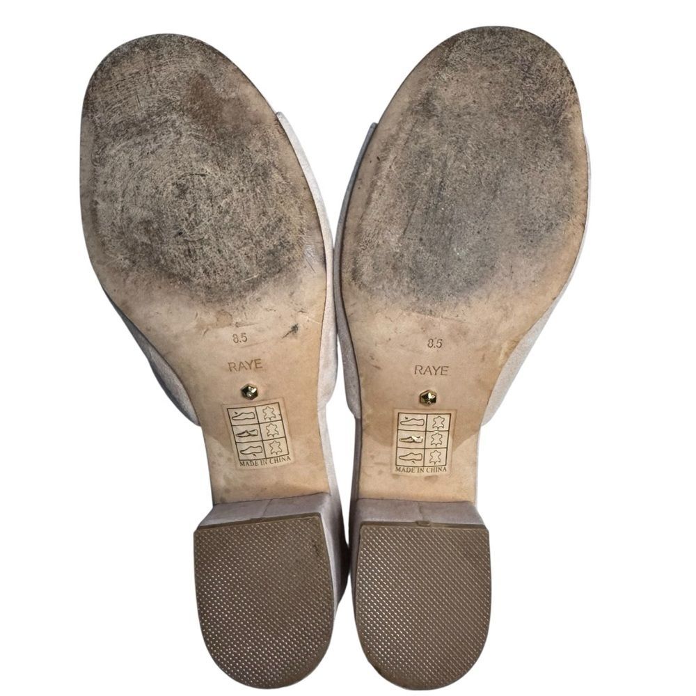 Suede Pom Pom Slide Mules Blush Slip On Raye Jasmine Sandals Size 8.5 - Picture 4 of 7
